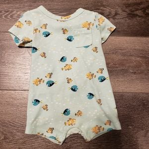 Disney Jumping Bean Blue Finding Nemo Dory One Piece Romper 6M